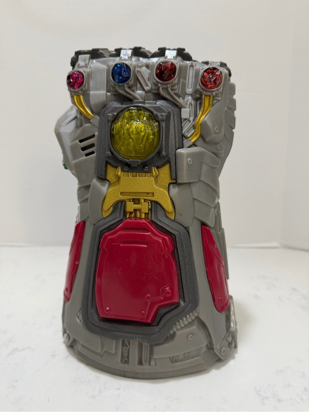 Toy Infinity Gauntlet Style Power Fist - Gray with Red & Gold Accents